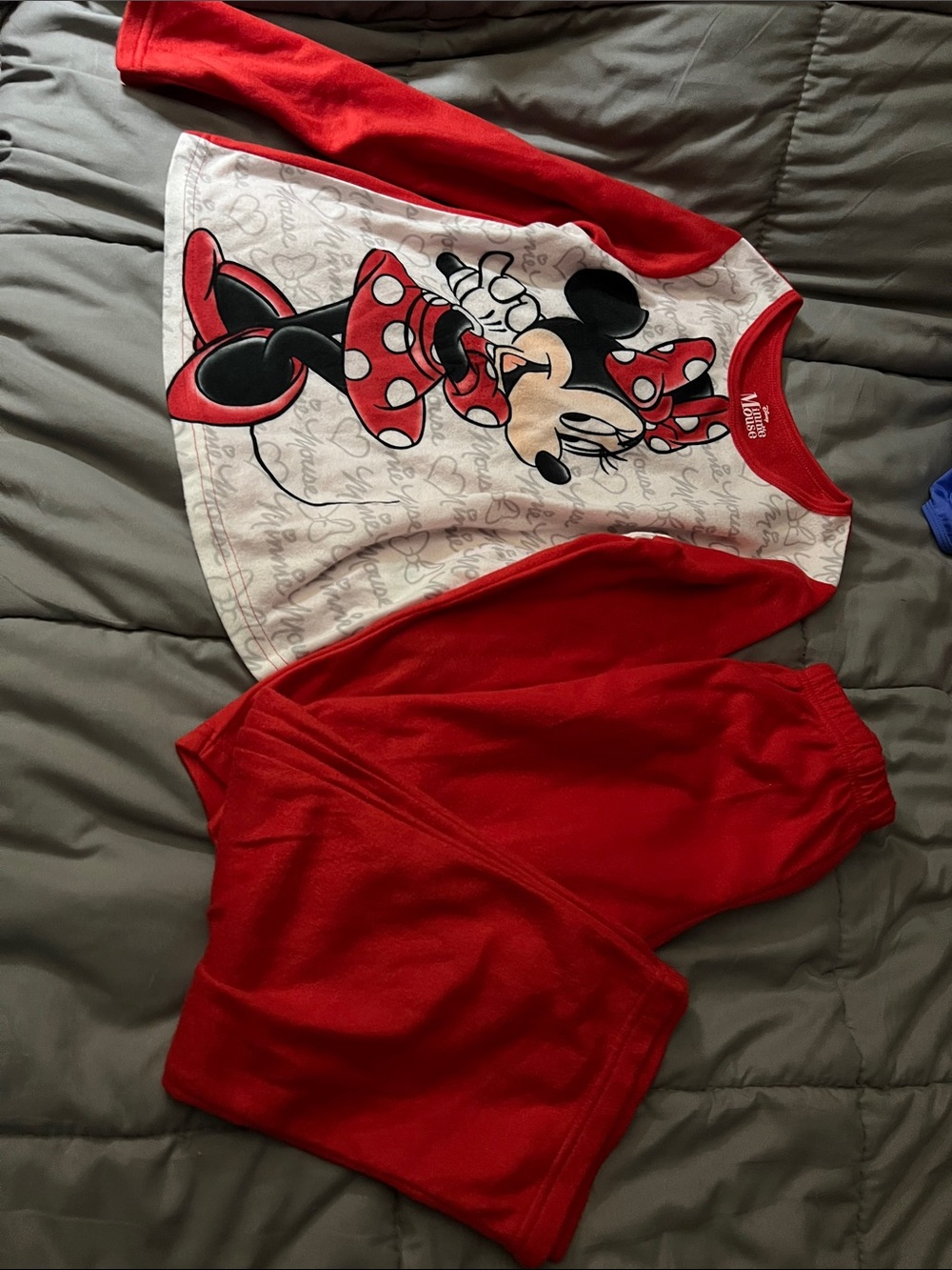 Disney Red and White Minnie Mouse Girls Pajama Set
